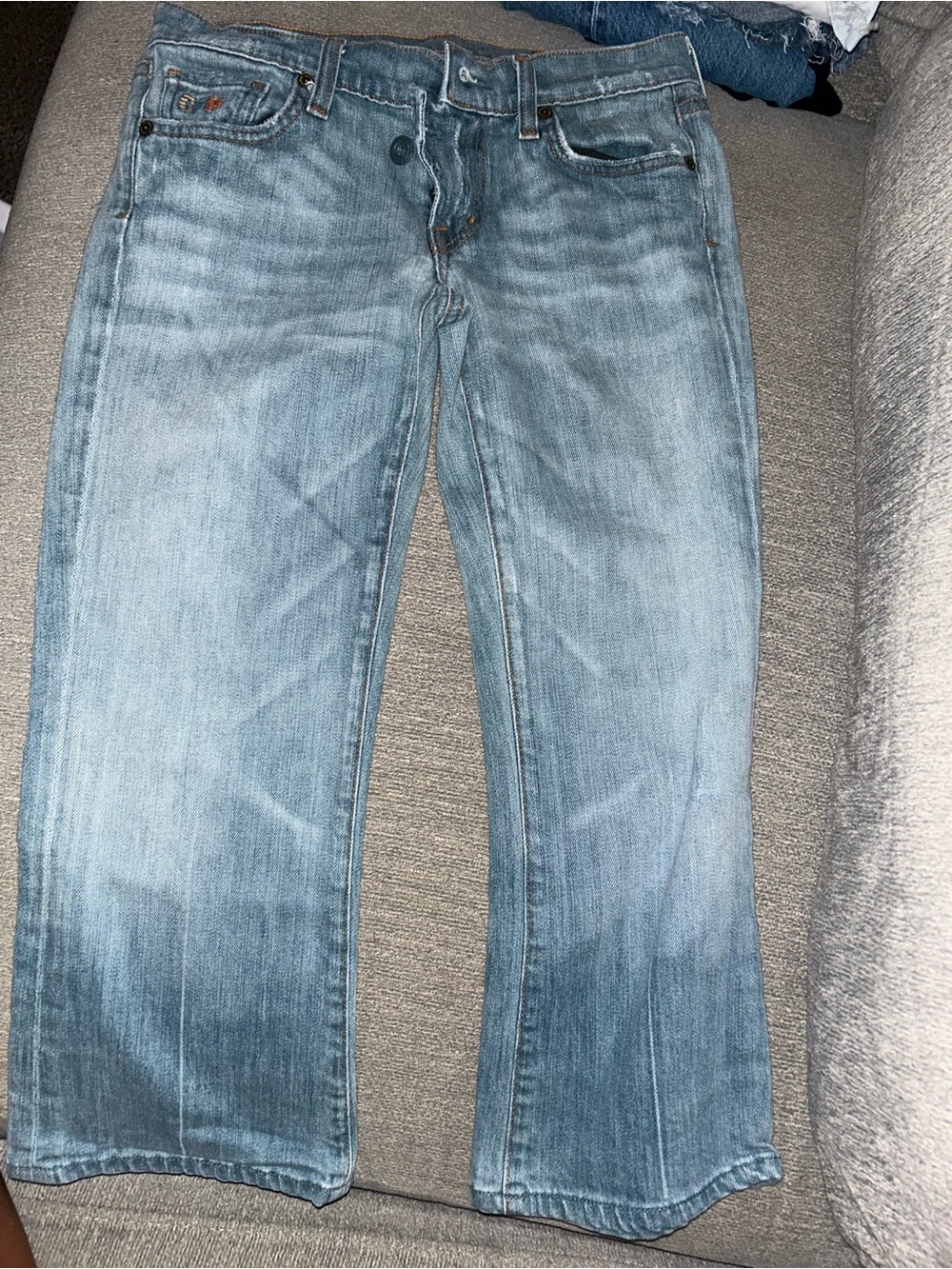 Citizens Of Humanity Faded Light Blue Cropped Jeans